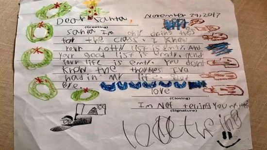 رسالة طفل إلى بابا نويل: "أنت لا تعلم بمشكلاتي.. وحياتك خاوية"