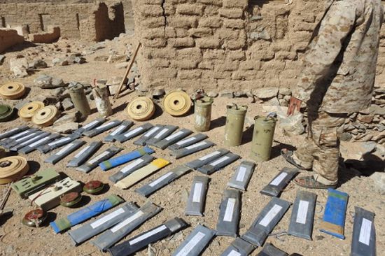 قوات الجيش تبدا بإزالة الألغام التي زرعتها الميليشيات الحوثية لإعادة سكان بيحان 