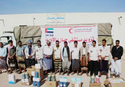 الهلال الأحمر الإماراتي يرفد مستشفى حبان بشبوة بدفعة من الأدوية والمستلزمات الطبية