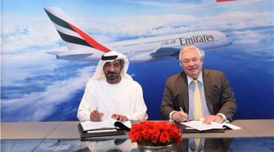 طيران الإمارات توقع صفقة شراء 36 طائرة من "إيرباص A380"