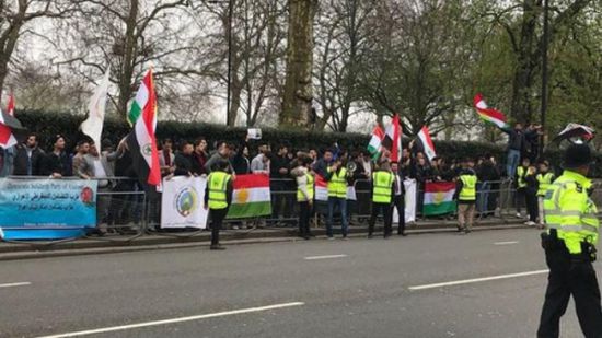 مظاهرة أمام سفارة إيران في لندن تضامنا مع الأهواز