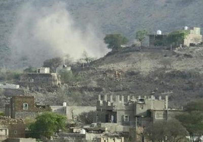 مليشيات الحوثي تقصف منطقة " حجلان " في مريس بالأسلحة الثقيلة