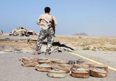 الفرق الهندسية التابعة لقوات الشرعية  تواصل تفكيك مئات الالغام الحوثية في ميدي بحجة