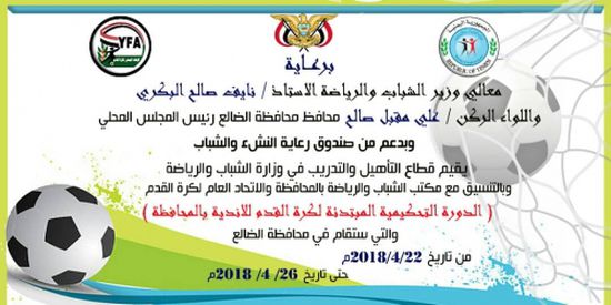 الأحد.. تدشين الدورة التحكيمية المبتدئة في كرة القدم لأندية الضالع
