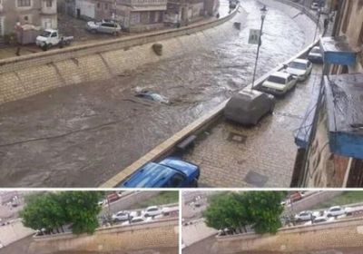  سيول في ”صنعاء” تتسبب بجرف العديد من المواطنين والمركبات