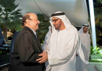 الشيخ محمد بن زايد يلتقي الرئيس هادي في أبو ظبي