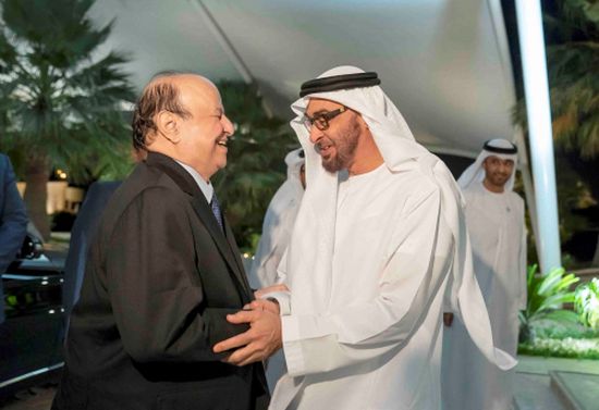 الشيخ محمد بن زايد يلتقي الرئيس هادي في أبو ظبي