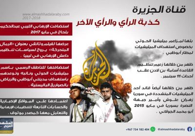 أنفوجرافيك..قناة الجزيرة..كذبة الرأي والرأي الاخر