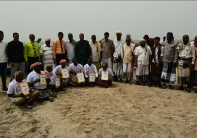 مدير عام بروم ميفع يدشن مشروع قوارب الاصطياد بميفع حضرموت