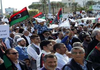 احتجاجات بمدينة العزيزية الليبية ضد سياسات حكومة السراج