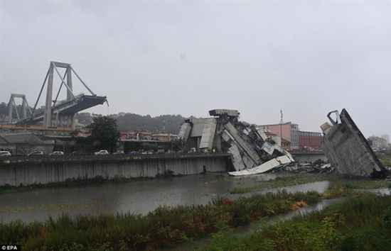 شاهد بالفيديو.. انهيار جسر في إيطاليا ومقتل العشرات