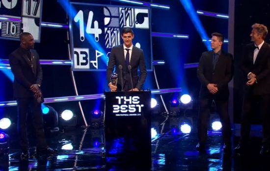 تيبو كورتوا حارس مرمى ريال مدريد يفوز بجائزة الفيفا   أفضل حارس مرمى
