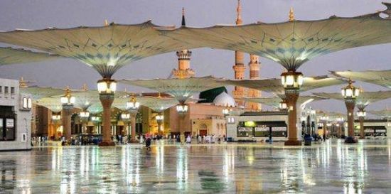 هطول أمطار على المسجد النبوي الشريف 