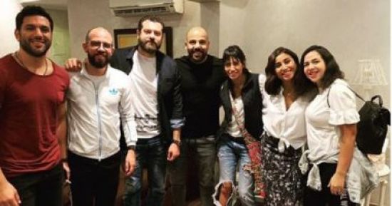 إيمي سمير غانم وحسن الرداد يحتفلان بابنة عمرو يوسف وكندة علوش