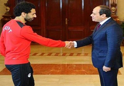  محمد صلاح يستقبل الرئيس السيسي في منتدى شباب العالم