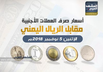  أسعار صرف العملات الأجنبية مقابل الريال اليمني اليوم الإثنين.. إنفوجرافيك