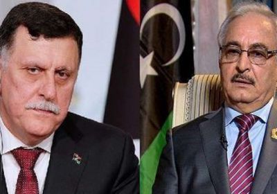 "حفتر" يلتقي رئيس حكومة الوفاق الليبي فى إيطاليا