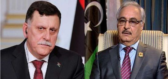 "حفتر" يلتقي رئيس حكومة الوفاق الليبي فى إيطاليا
