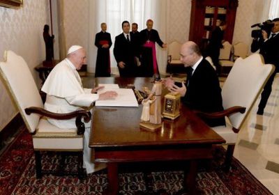 الرئيس العراقي  يشكر بابا الفاتيكان على حفاوة الاستقبال