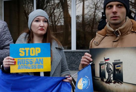 مظاهرات أوكرانية ضد روسيا بسبب حادثة بحر آزوف