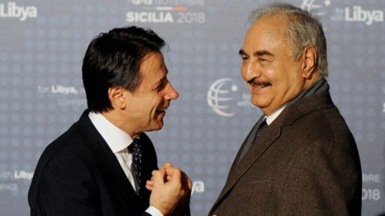  رئيس وزراء إيطاليا  وحفتر يبحثان نتائج مؤتمر باليرمو