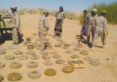 الجيش يواصل نزع ألغام المليشيا في دمت شمال الضالع