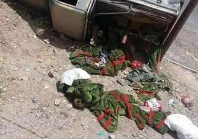 انقلاب طقم عسكري كان يقل مصابي هجوم العند (صورة)