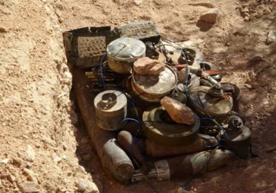 تفجير مخلفات الحرب والألغام الحوثية بأبين (صور)