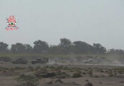 قصف مدفعي للمليشيات على مواقع العمالقة في الجبلية بالحديدة 