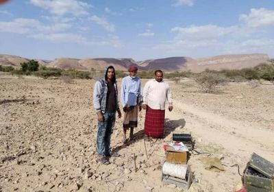 فريق الجيوفيزياء يدرس هيدرولوجية مديرية يبعث بحضرموت 