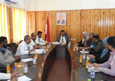 محلي المهرة يناقش مع اليونيسف والأوتشا الأوضاع الإنسانية عقب كارثة لبان