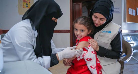 اليونيسيف تدعو الأباء إلى تطعيم أطفالهم ضد الحصبة في اليمن