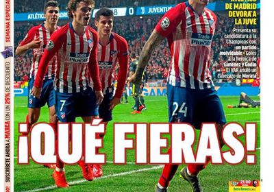 الصحف الإسبانية تحتفل بفوز أتلتيكو مدريد ضد يوفنتوس