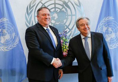 "غوتيريس" يبحث مع "بومبيو" الوضع في اليمن وفنزويلا