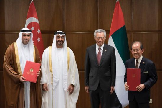 الإمارات وسنغافورة توقعان إعلان شراكة شاملة بين البلدين