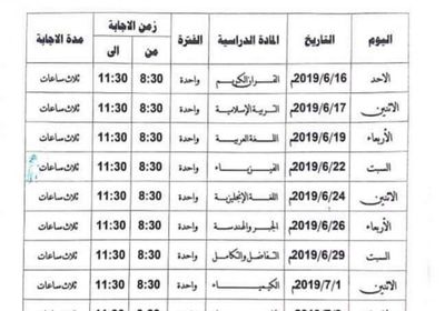 "المشهد العربي" ينشر جدول امتحانات الثانوية العامة "العلمي" و "الأدبي"