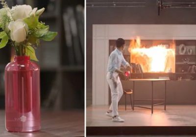 سامسونغ تبتكر زهرية تطفئ الحرائق بشكل فوري (فيديو)