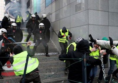 اشتباكات بين الشرطة البلجيكية وعدد من المتظاهرين ببروكسل