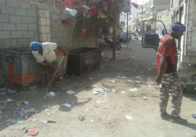 حملة لتنظيف النفايات الصلبة في المكلا بواسطة مكتب الأمم المتحدة لخدمات المشاريع