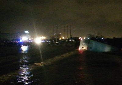 انقلاب قاطرة غاز في وادي سيناء بحضرموت