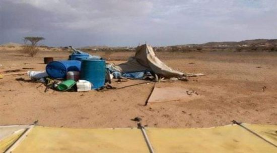 الأمطار تدمر مخيمات النازحين في مديرية العبر بحضـرموت