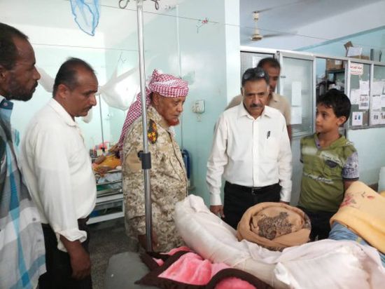 قيادي بانتقالي الضالع يزور جرحى الحرب بمستشفى النصر العام