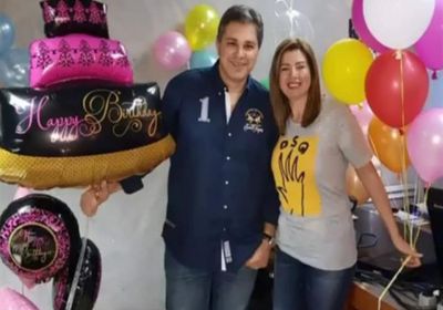 رانيا فريد شوقي تحتفل بعيد ميلاد زوجها (فيديو)