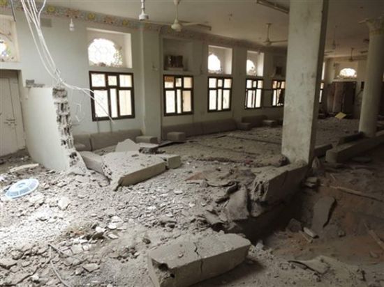 المليشيات تقصف منزل سلطان العرادة  بصاروخ بالستي في مأرب (صور) 