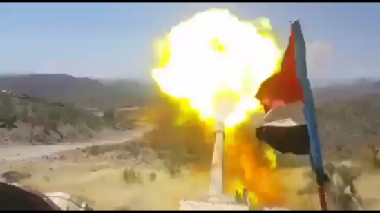 عاجل.. الوحدة الصاروخية للقوات الجنوبية تدمر عربة BMB للمليشيات بعُويش 