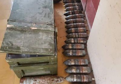 ضبط ذخائر وعبوات وقذائف هاون في العاصمة عدن (صور)