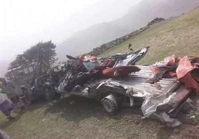 حادث مروري مروع يحصد 6 أشخاص ويصيب آخرين في إب 