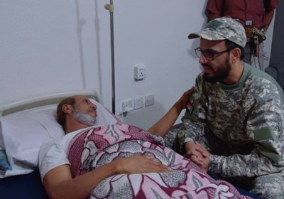 نائب رئيس الانتقالي يزور جرحى معارك شبوة من القوات الجنوبية