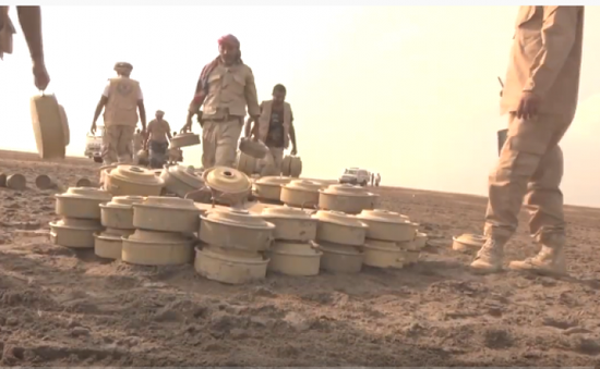 القوات المشتركة تتلف كميات كبيرة من الألغام الحوثية في الحديدة (فيديو)
