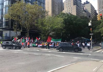 تأييداً ووفاءً للإمارات.. أبناء الجنوب يحتشدون أمام "الأمم المتحدة" في نيويورك (صور)